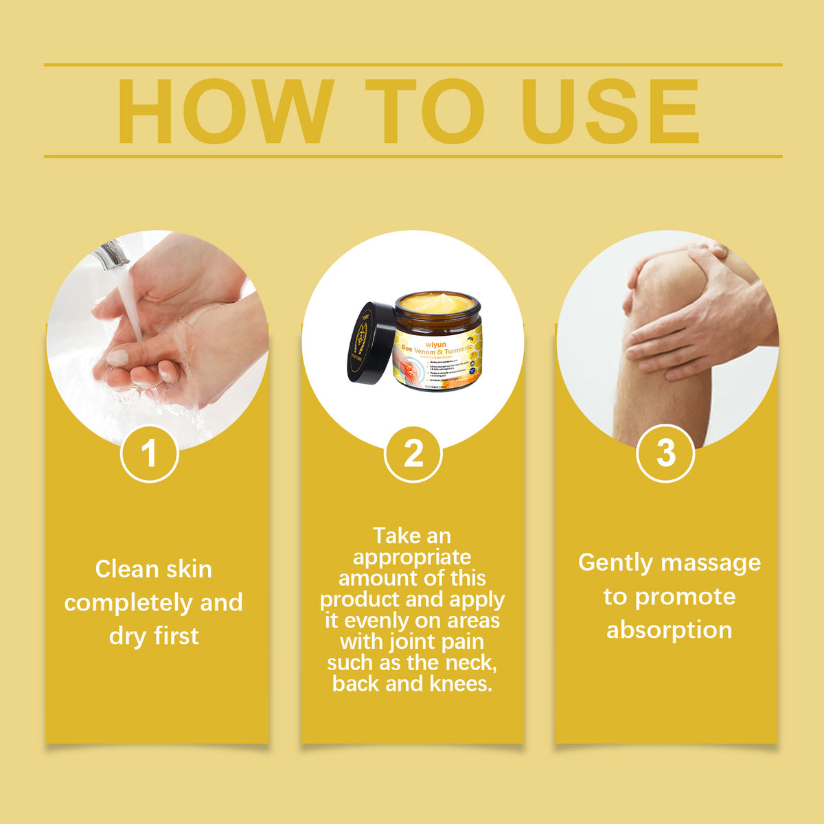 Wiyun Turmeric Joint Care Cream, Neck And Back Body Joint Massage Treatment Topical Body Care Cream