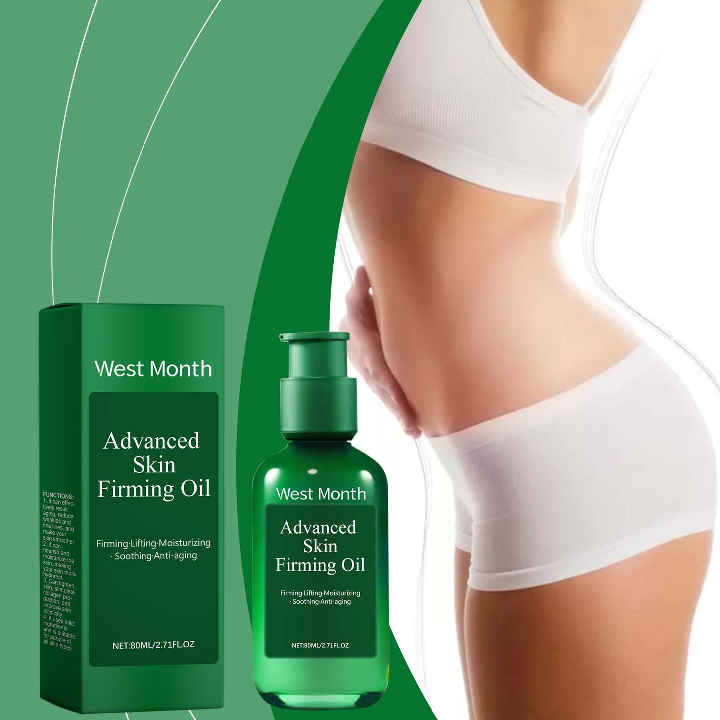 West&Month Moisturizing Skin Essential Oil, Gentle Moisturizing Care Facial Body Skin Daily Care Essence