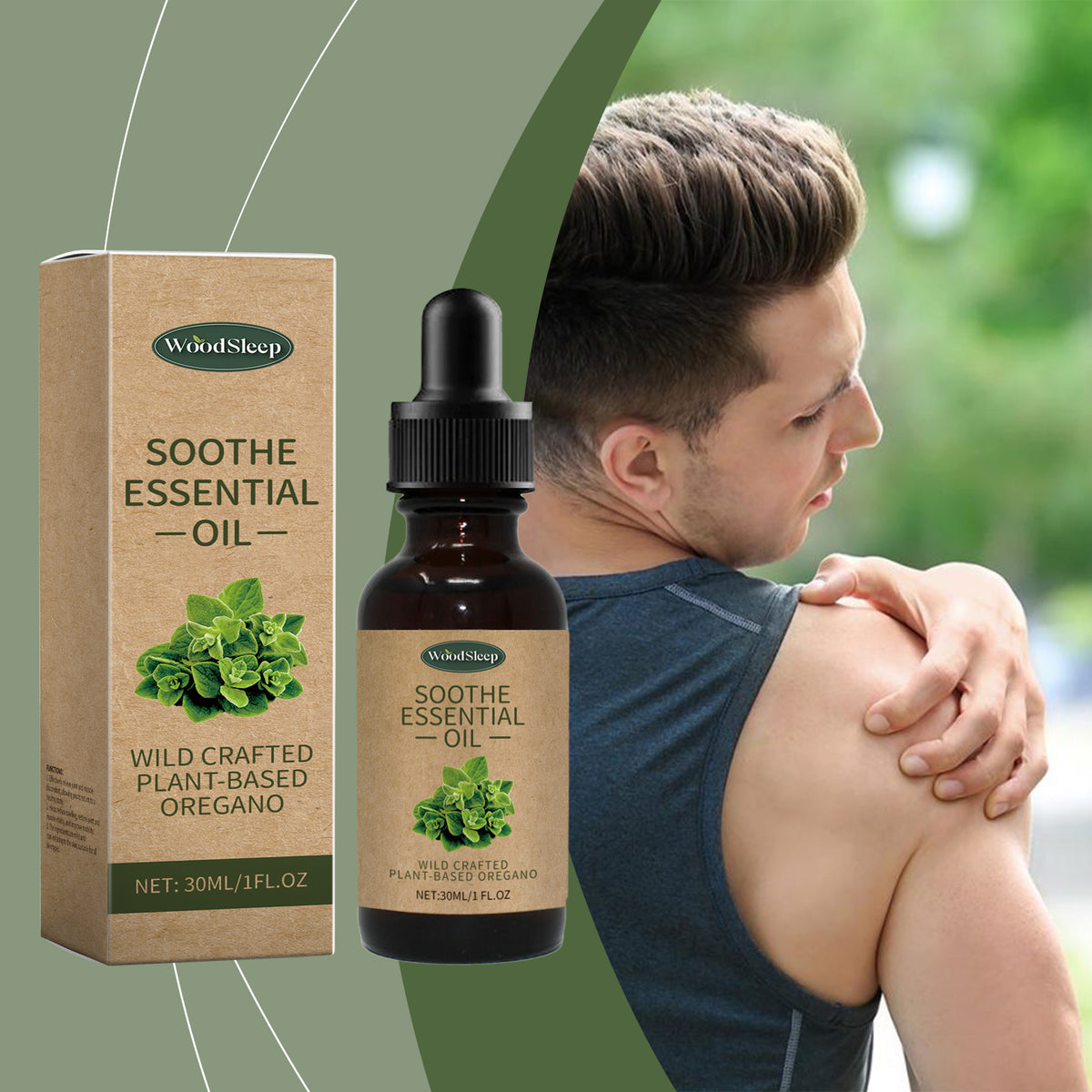 WoodSleep Body Care Essential Oil, Joint Muscle Pain Massage Moisturizing Care Body Essence
