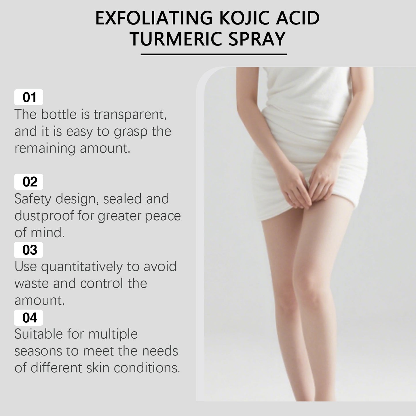Kojic acid turmeric cutin cleaning spray