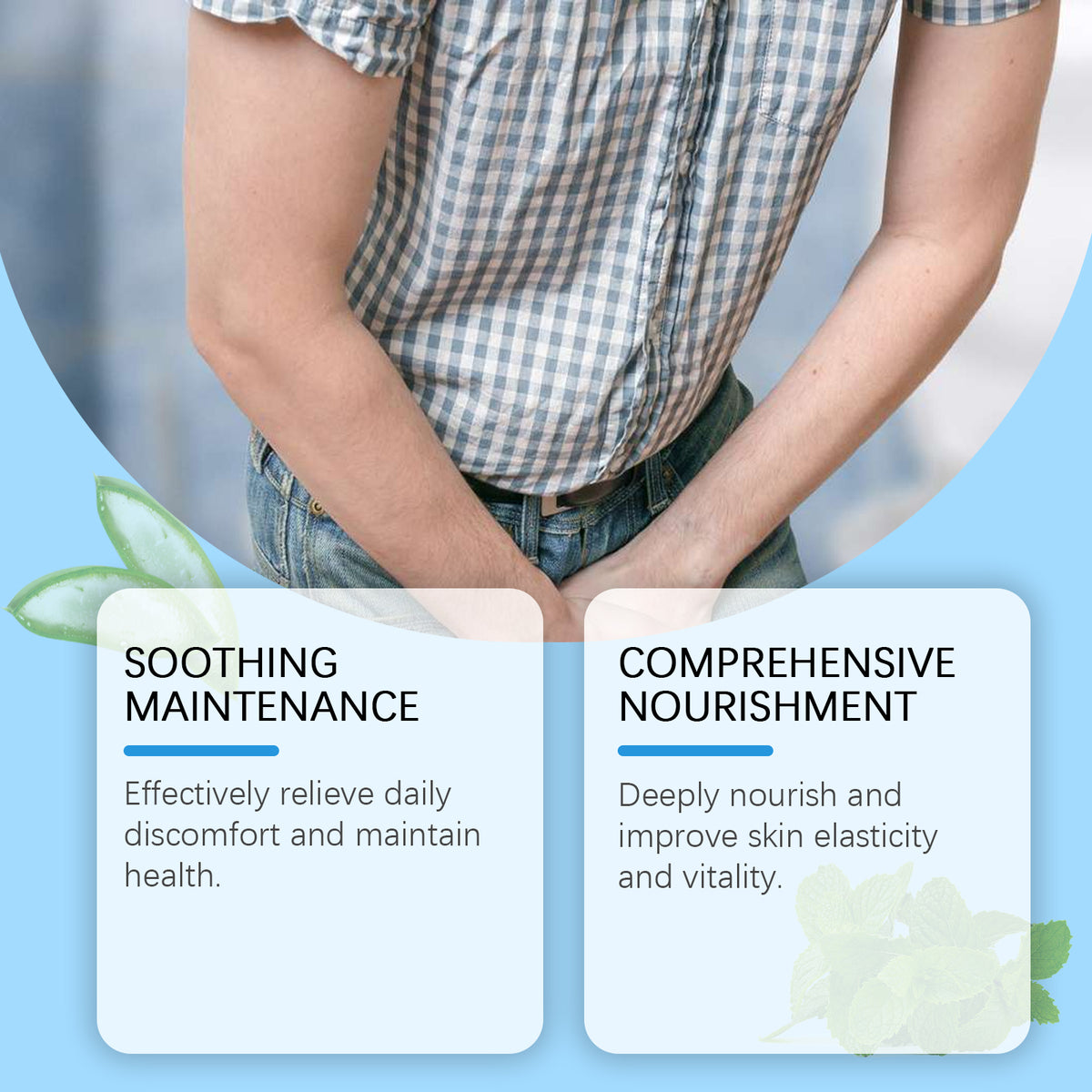 North Moon Men's Body Care Gel Gentle Moisturizing Herbal Treatment Gel For Men's Body Skin