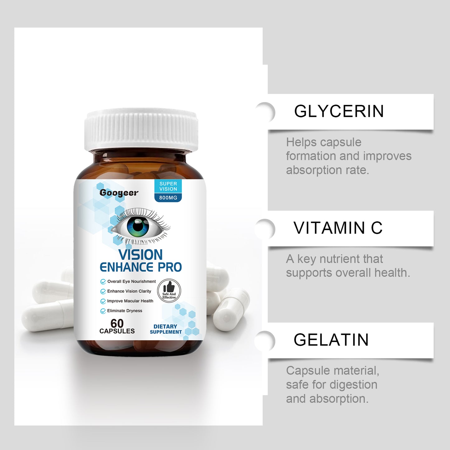 Googeer Dietary Supplement Capsule, Dietary Supplement For Body Treatment