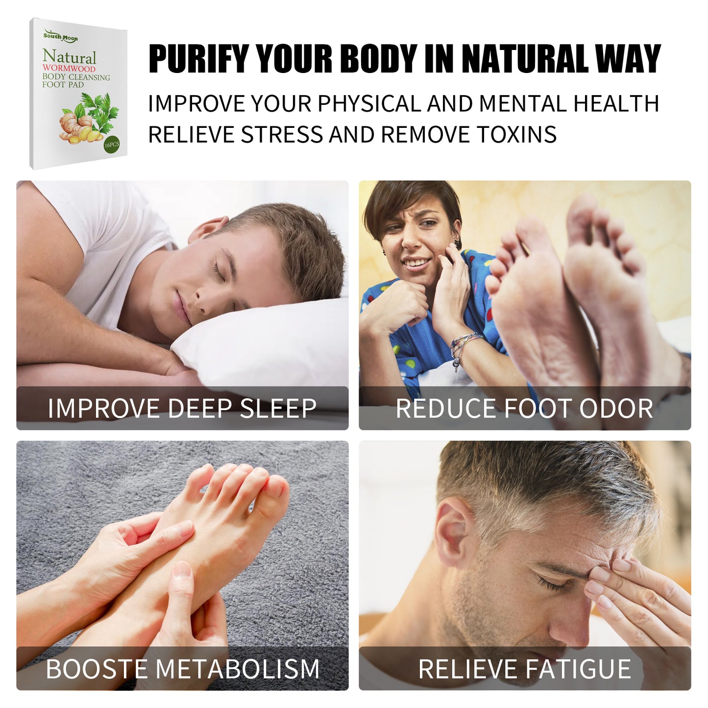 South Moon Body Cleansing Pads, Relieve Body Stress Slimming Helps Sleep Foot Care Patch