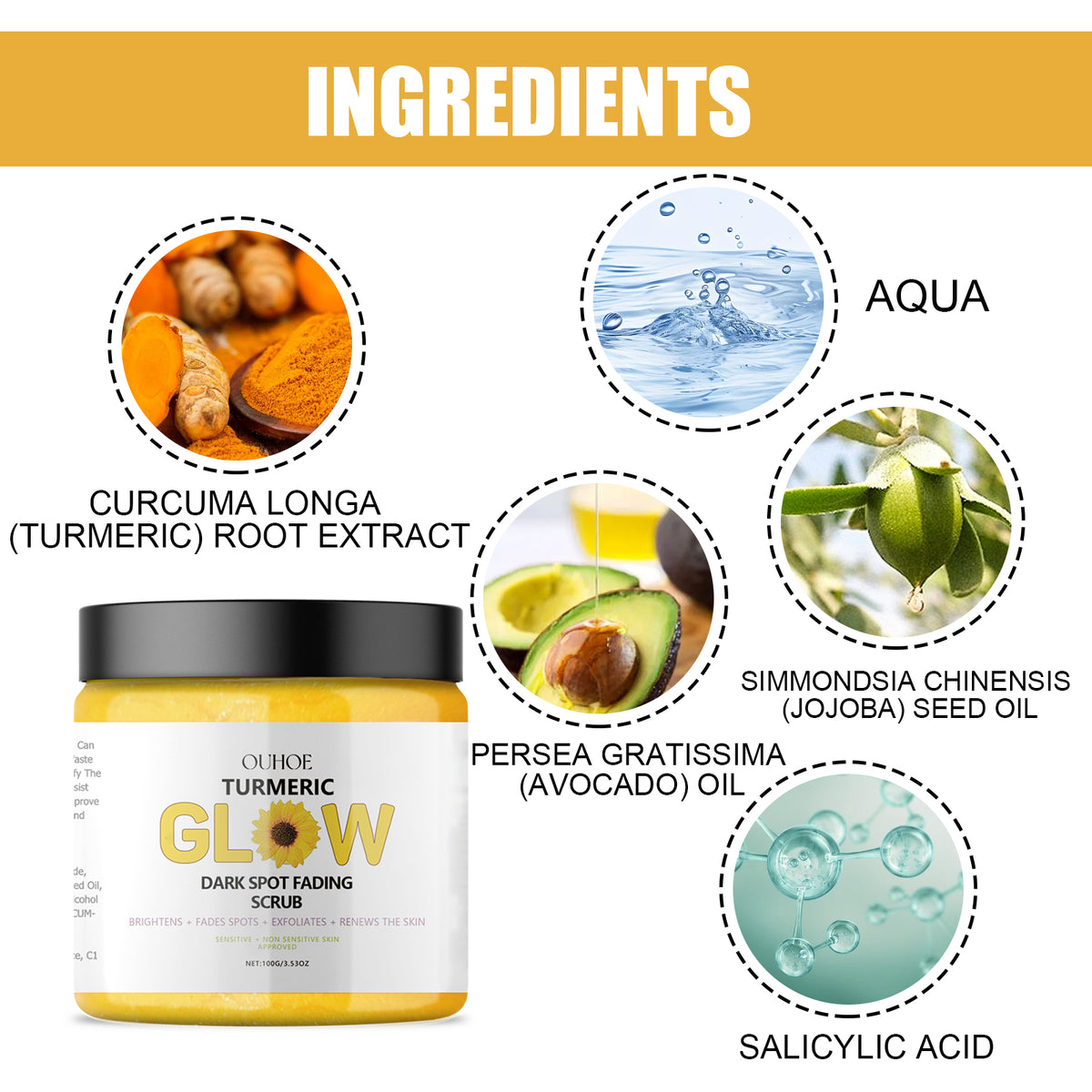 Turmeric Skin Care Set, Fresh And Clean Hydrating Oil-Control Fade Out Fine Lines Firming Haun White Treatments