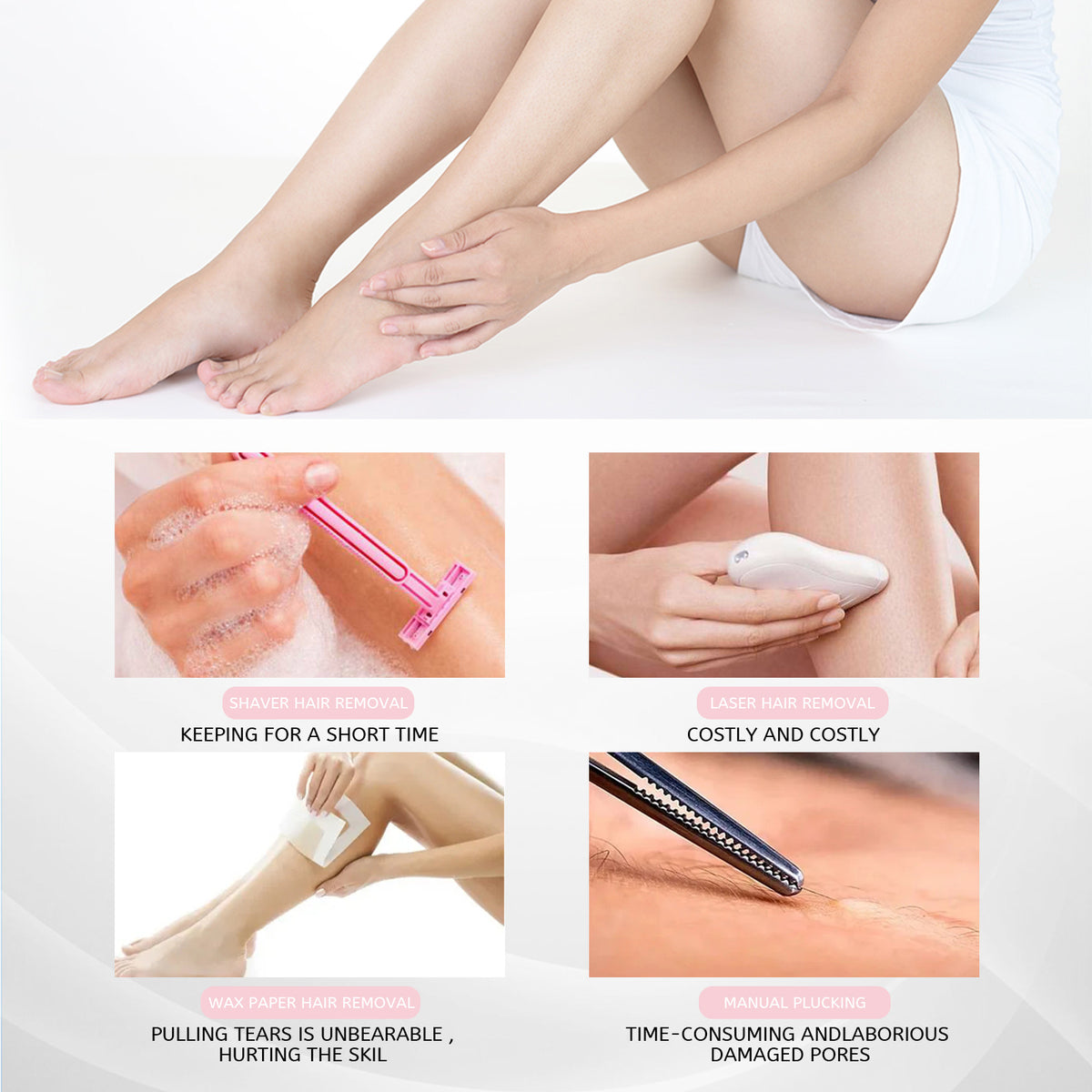 EELHOE Honey Mousse Hair Removal Spray, Full Body Hair Removal Armpit Hair Leg Hair Foam Mild Skin Friendly Does Not Stimulate