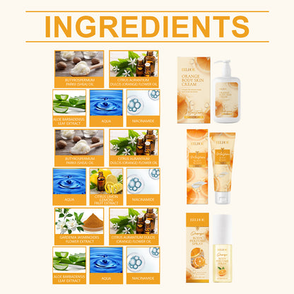 Orange Body Moisturizing Whitening Fragrance Gift Set Gentle Moisturizing Moisturizing Skin Care Set