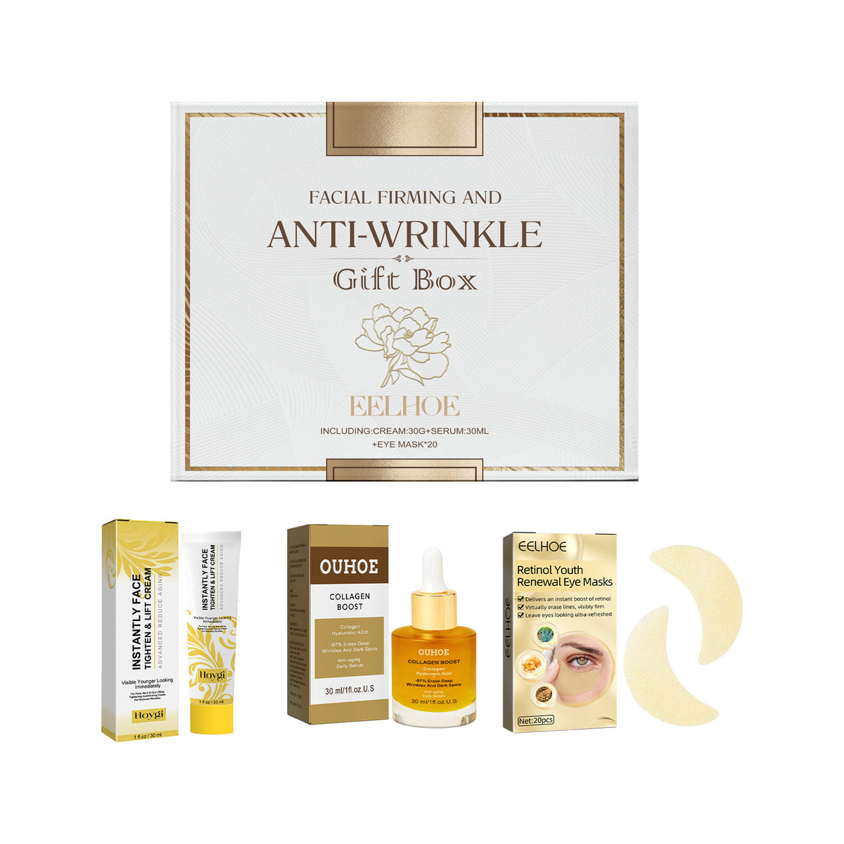 Facial Skin Care Gift Box, Moisturizing And Moisturizing Face And Eye Skin Rejuvenation Care And Lotion Set