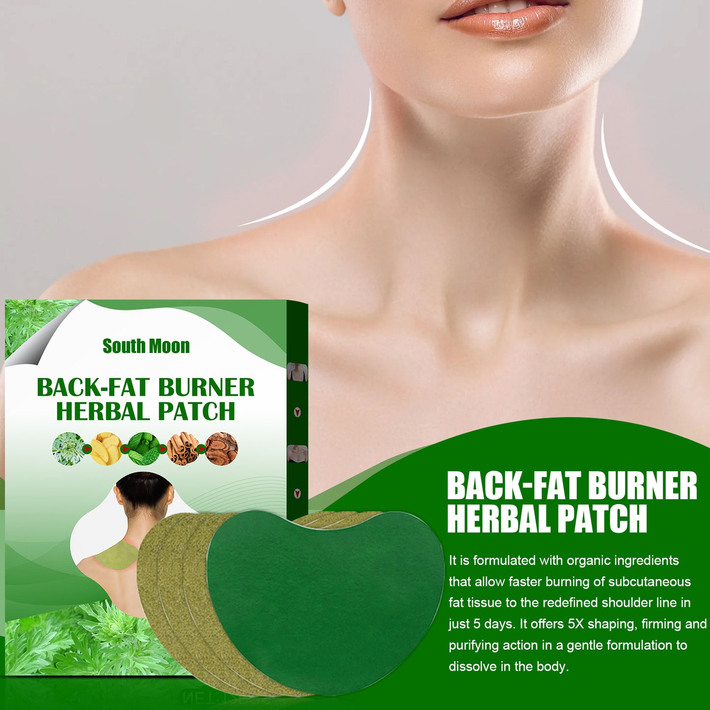 South Moon Moxa Joint Shoulder Patch Shoulder Warming Moxibustion Patch Cervical Pain Relief Patch Health Care Patch