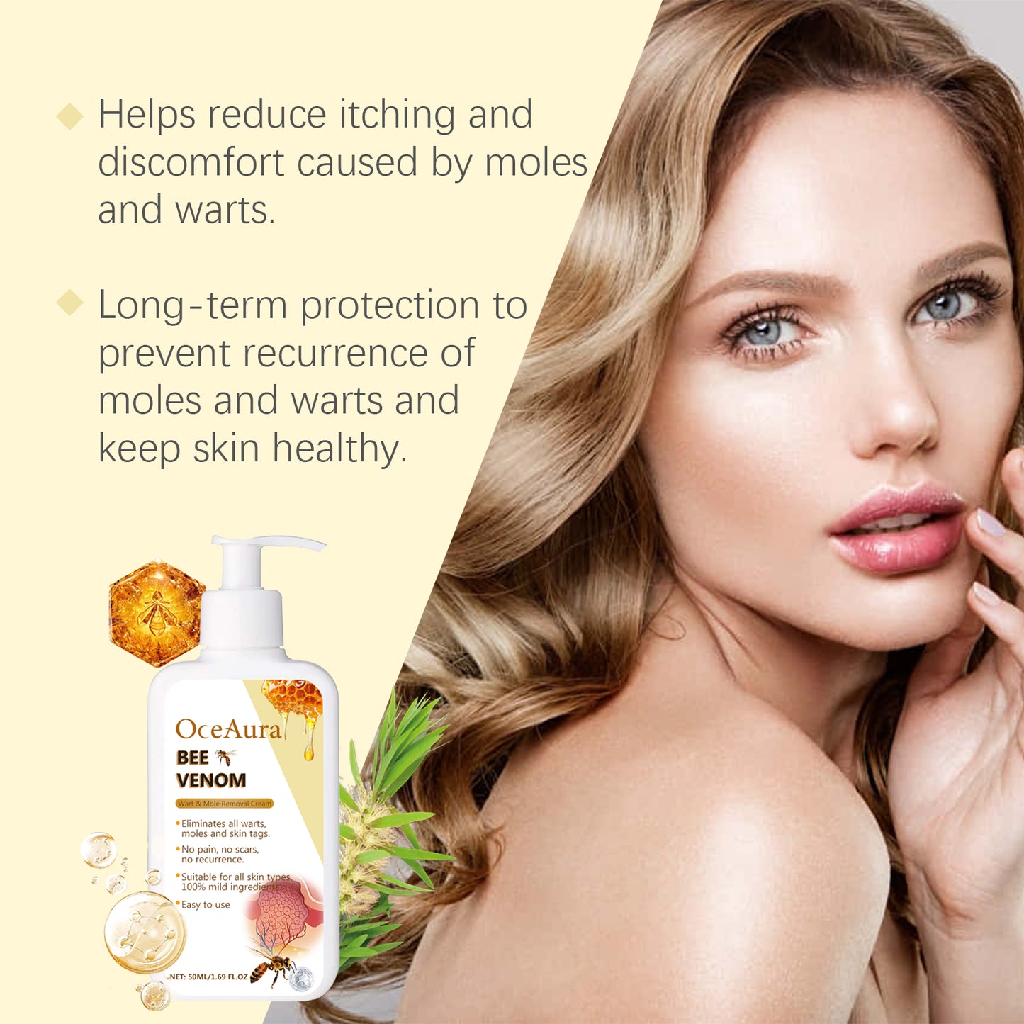 OceAura Bee Venom Creme Herb Essence Daily Gentle Cleansing And Repairing Skin Care Cream