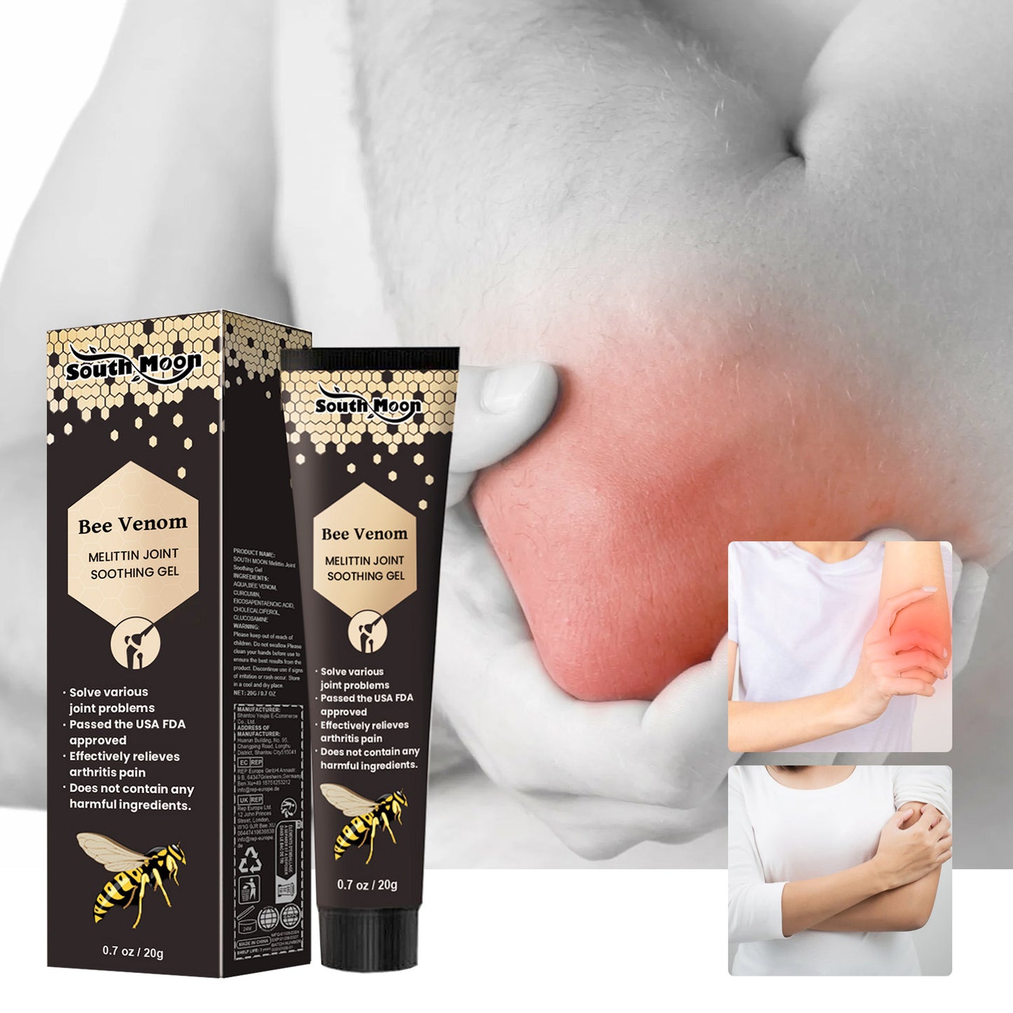 South Moon Joint Repair Gel, Relieve Lumbar Spine Knee Body Massage Soothing Tendons And Activating Collaterals Care Gel
