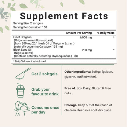 Oregano Oil Soft Capsules Dietary Supplement