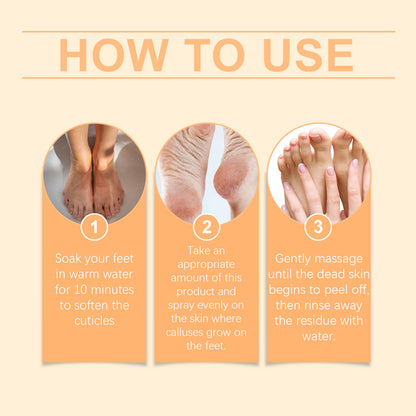 Houkea Foot Exfoliator Spray Gentle Cleansing Foot Soft Skin Moisturizing And Moisturizing Treatment Spray