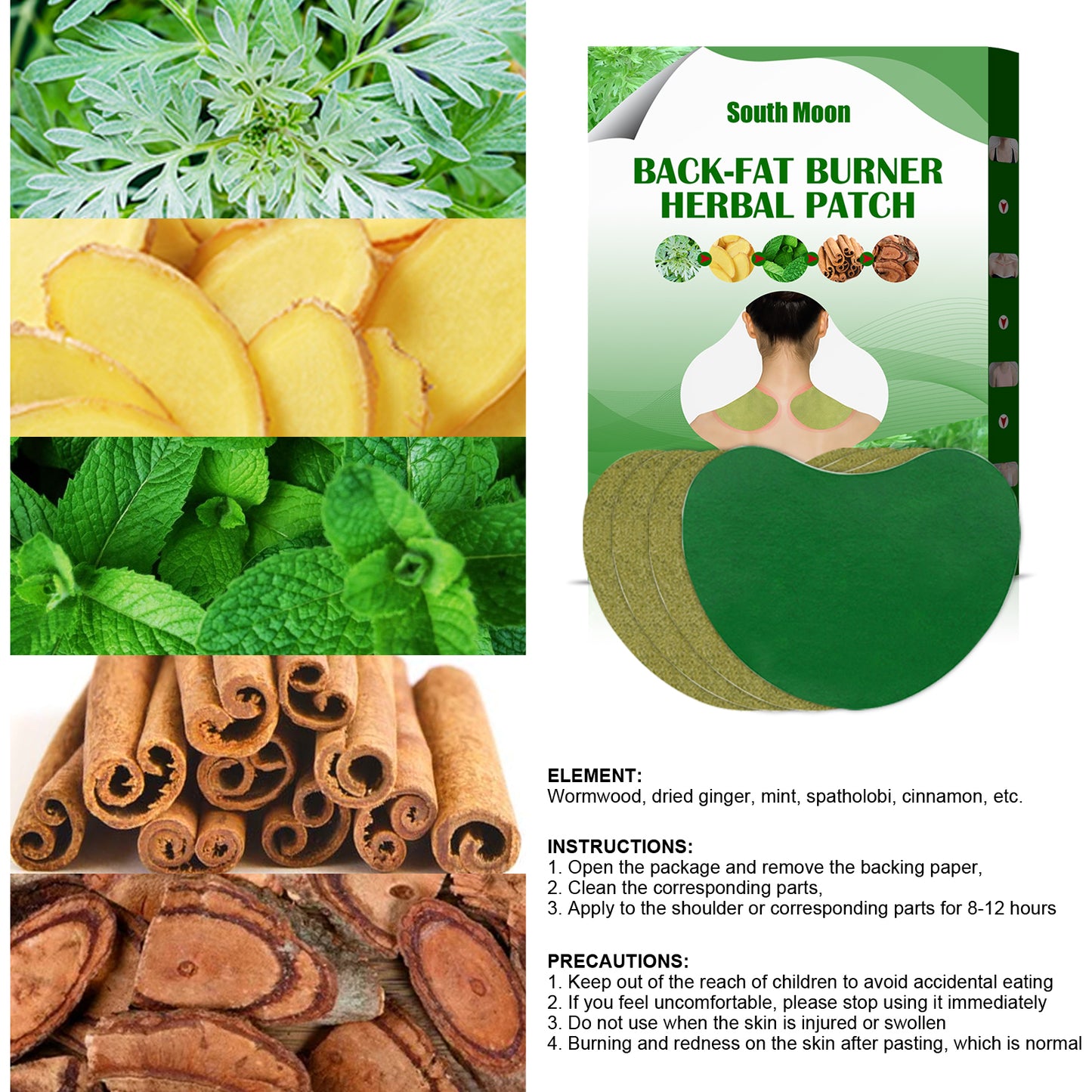 South Moon Moxa Joint Shoulder Patch Shoulder Warming Moxibustion Patch Cervical Pain Relief Patch Health Care Patch