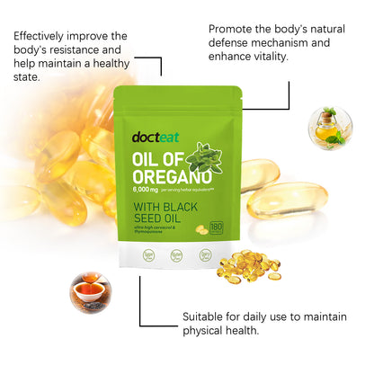 Docteat Oregano Oil Capsules Body Care Enhances Overall Vitality Pure Formula Daily Nutritional Supplement