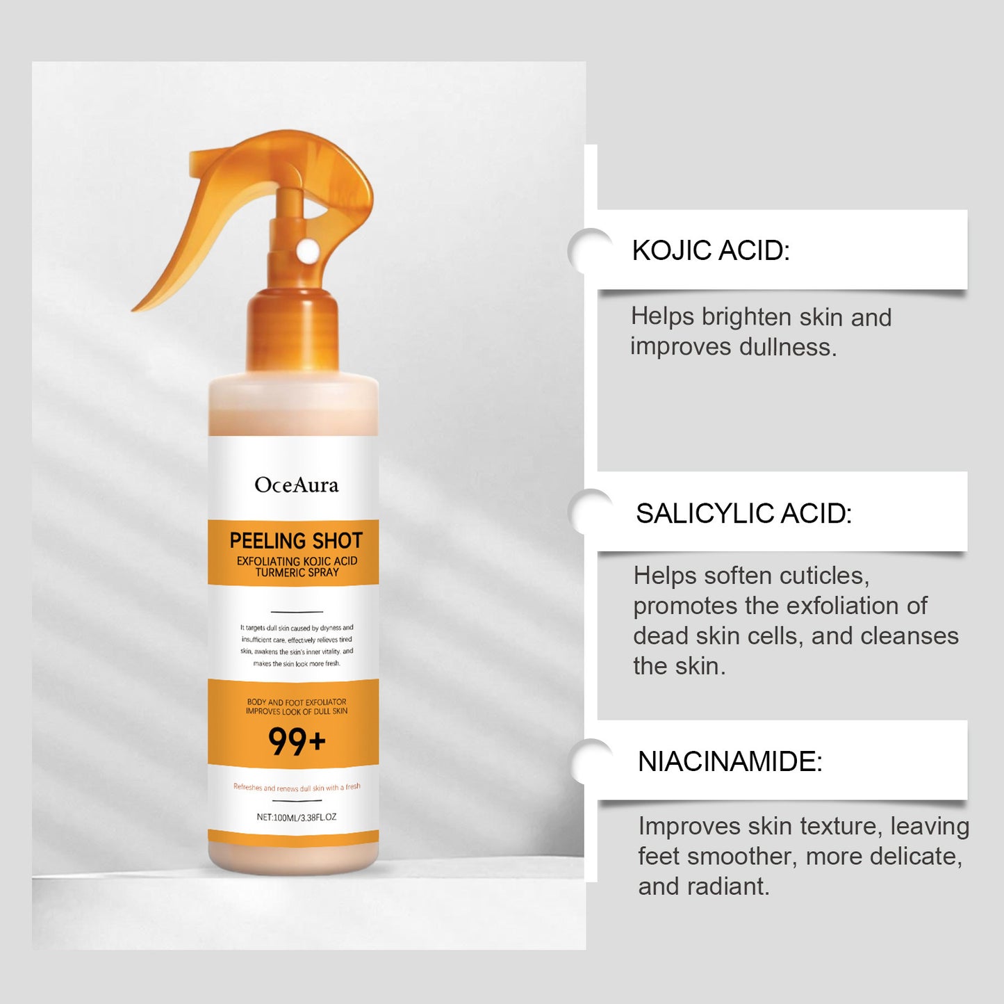 Kojic acid turmeric cutin cleaning spray