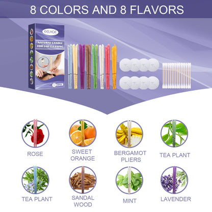 EELHOE Aromatherapy Ear Candle Gentle Cleansing Treatment Relaxing With Multicolor Ear Candle Set