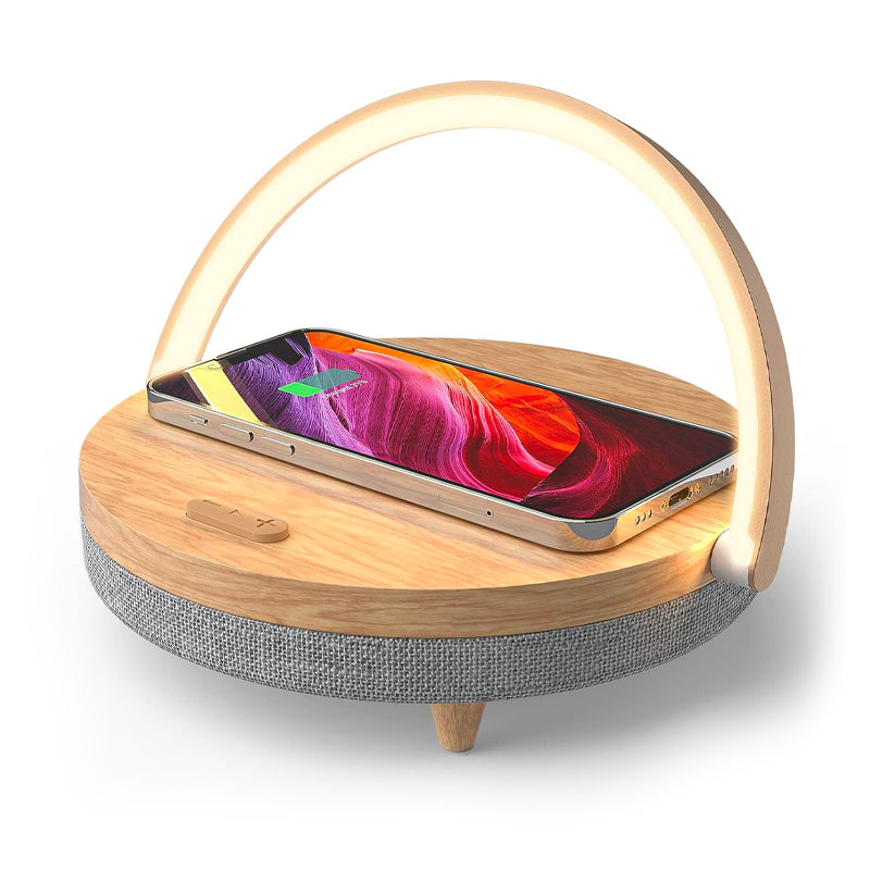 4-in-1 Bedside Lamp with Wireless Charger