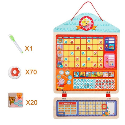 Wooden Magnetic Kids Schedule Educational Toys