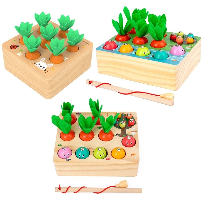 Baby Pull Carrot Wooden Toy