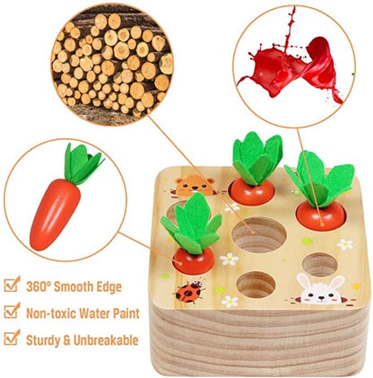 Baby Pull Carrot Wooden Toy