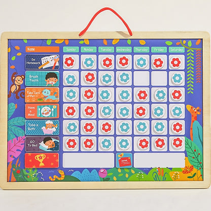 Wooden Magnetic Kids Schedule Educational Toys