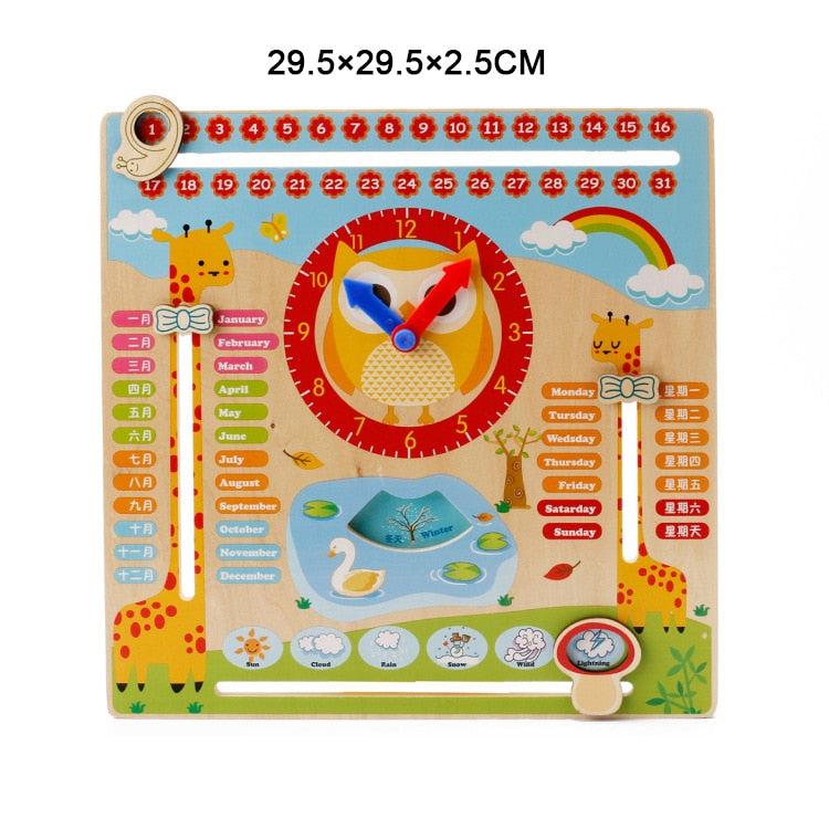 Wooden Magnetic Kids Schedule Educational Toys