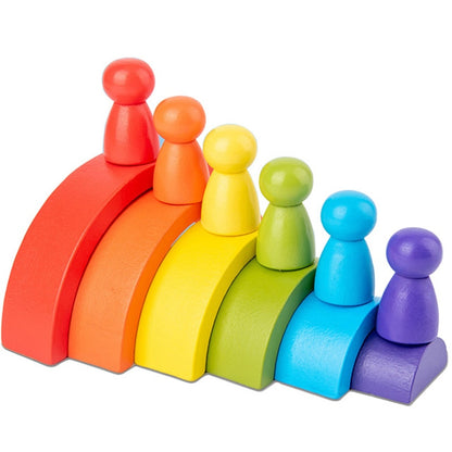 Bridge Rainbow Peg Wooden Toys