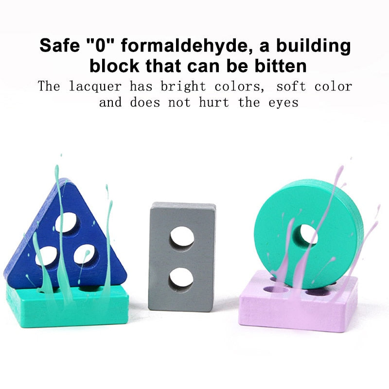 Wooden Building Blocks Learning Educational Toys