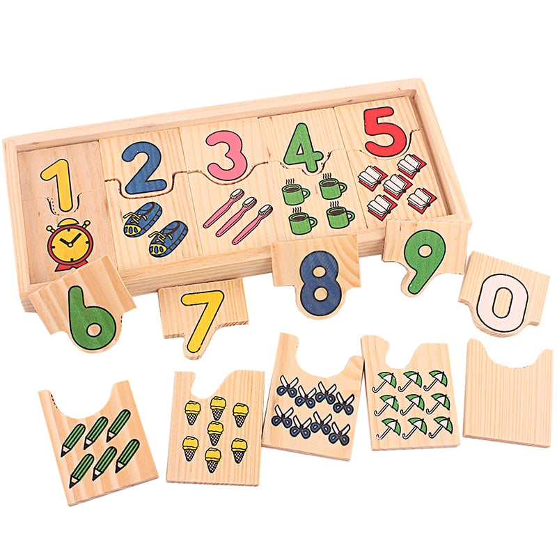 Wooden Math Toys Digitals Number 0-9 Digital