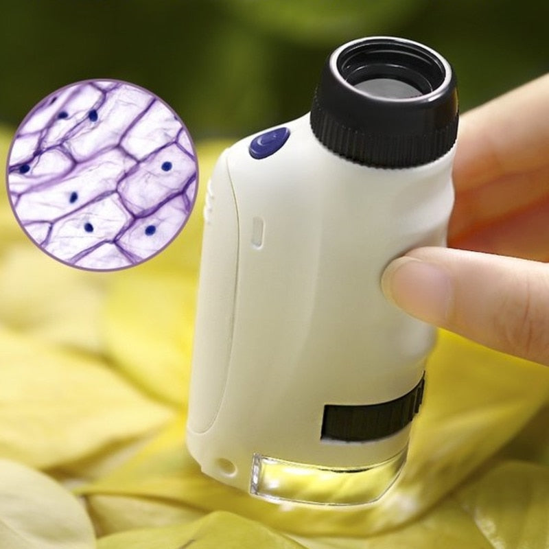 Handheld Microscope Kit Lab LED Light 60X-120X