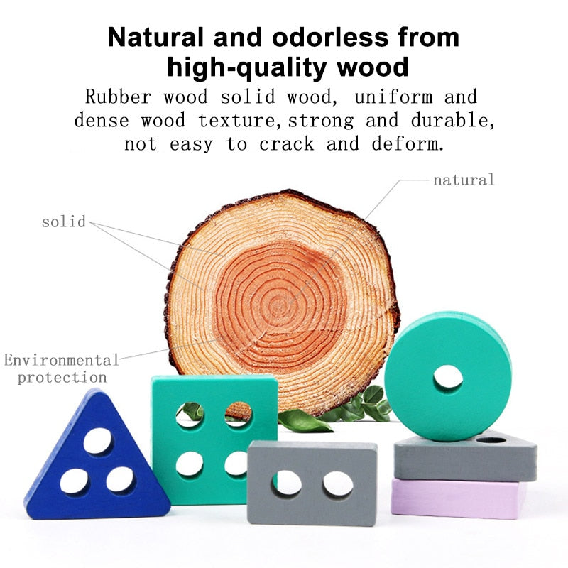 Wooden Building Blocks Learning Educational Toys