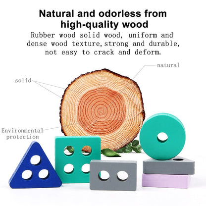 Wooden Building Blocks Learning Educational Toys