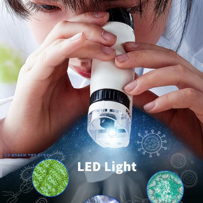 Handheld Microscope Kit Lab LED Light 60X-120X