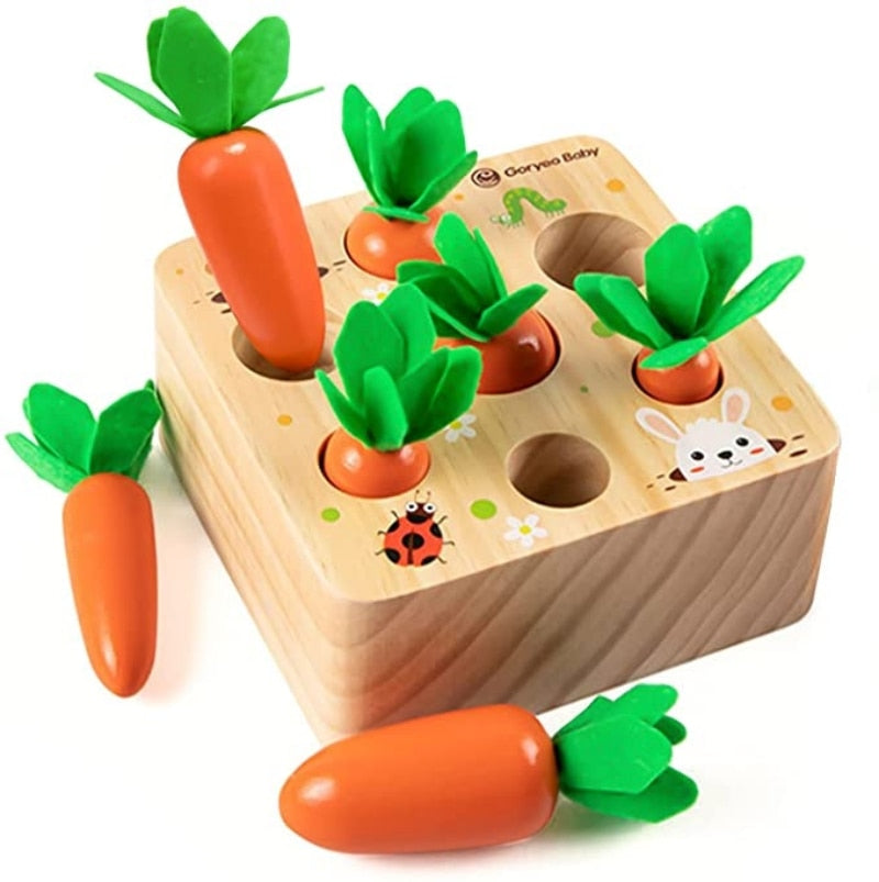Baby Pull Carrot Wooden Toy