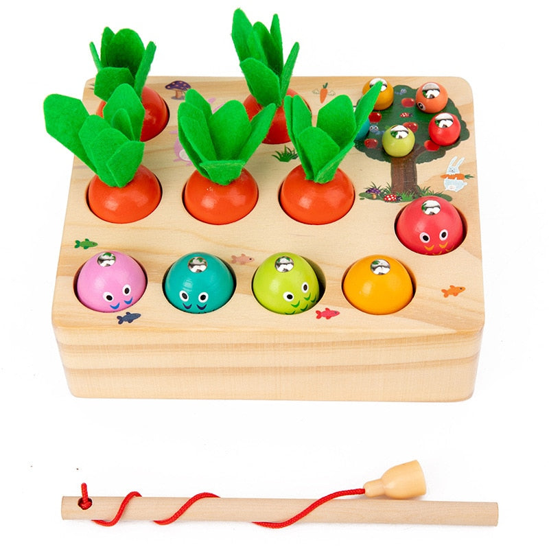 Baby Pull Carrot Wooden Toy