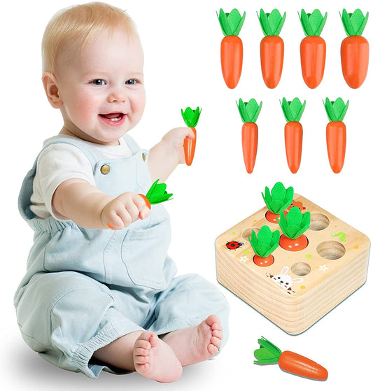 Baby Pull Carrot Wooden Toy