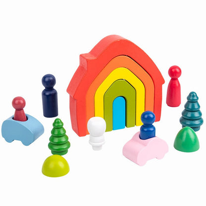 Bridge Rainbow Peg Wooden Toys