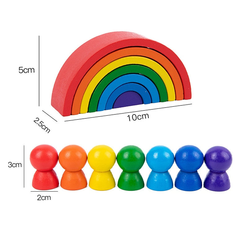 Bridge Rainbow Peg Wooden Toys